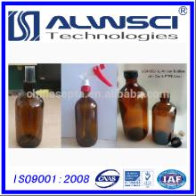 240-300ml Small Opening Amber Glass Packer moulded Bottles with closure